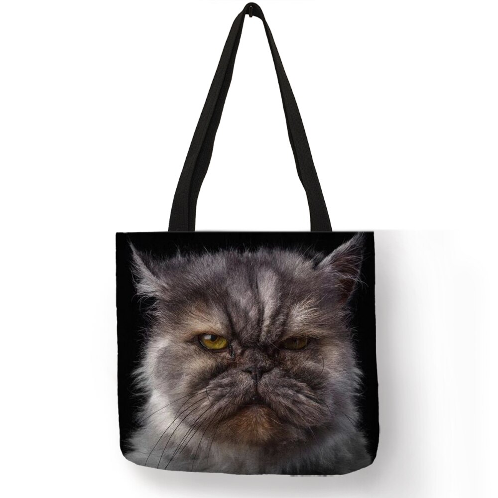 3 D Vivid Cat Herbruikbare Boodschappentas Vrouwen Casual Totes Zakken Met Print Linnen Handtassen: 004