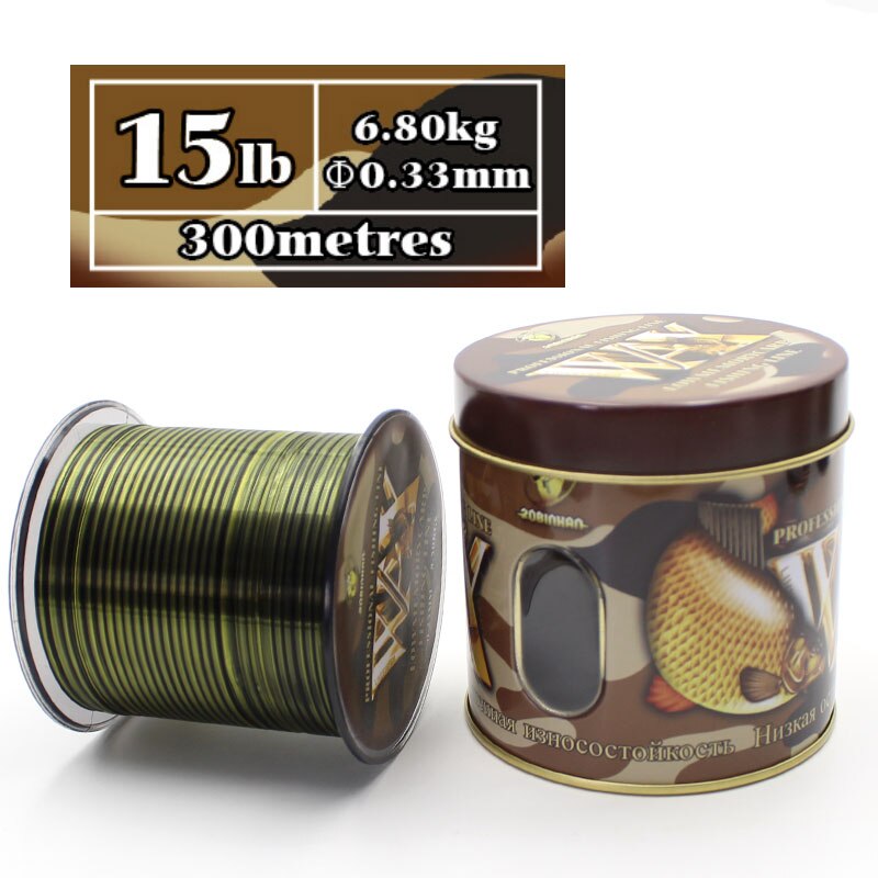 300M Karper Vislijn Super-Stoere Monofilament Belangrijkste Lijn Karper Nylon Draad Vislijn Voor Reel Karper Feeder visgerei: 0.33mm - 15lb