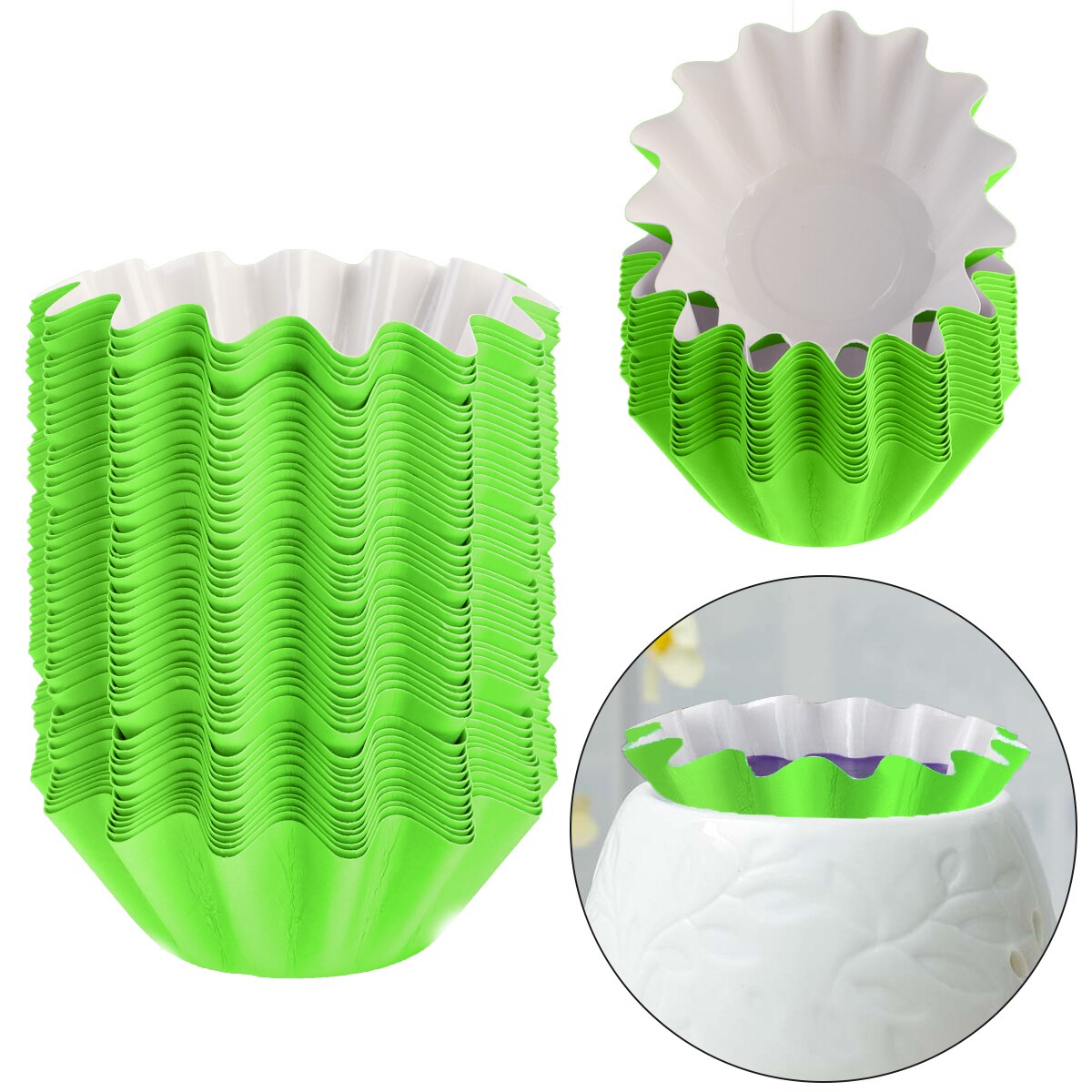 Wax Melt Warmer Liners Reusable Wax Liner Candle Popper Liner Leakproof Wax Tray for Scented Wax Electric Wax Warmers CIQ: green 50pcs