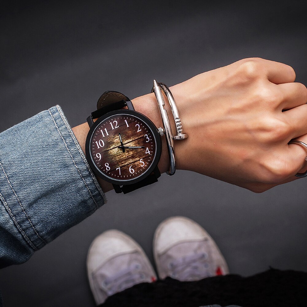 Armbåndsur kvinner klokker damer kvarts armbåndsur for kvinne klokke kvinnelige timer hodinky montre femme stor urskive pu: 07 svart tavle