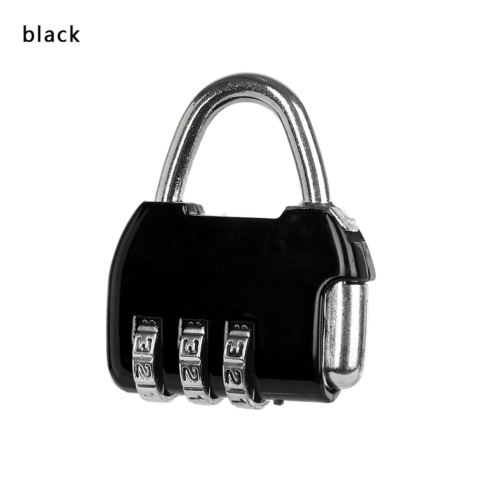 10 Soorten Beveiliging 3/4 Cijfercombinatie Hangslot Bagage Lock Koffer Code Zinklegering Kast Kast Locker Lock: Black