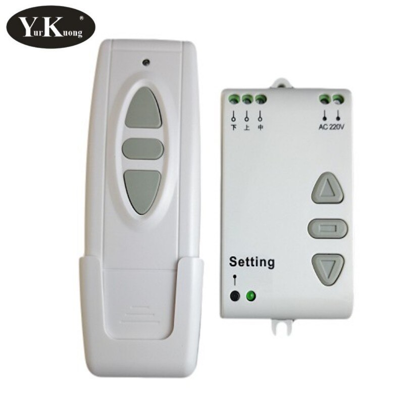 AC 220V Motor Remote Controller Wireless Switch UP Down Stop Auto Door Tubular Motor Controller Motor Forward Reverse RX Manul