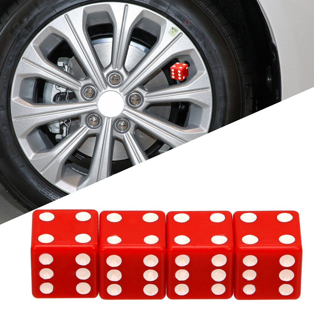 LEEPEE 4 stücke Würfel bilden Auto Reifen Luft Ventil Kappen Reifen Rad Staub Stengel Bolzen in Typ Ventil Ventil für Auto Lkw Motorrad
