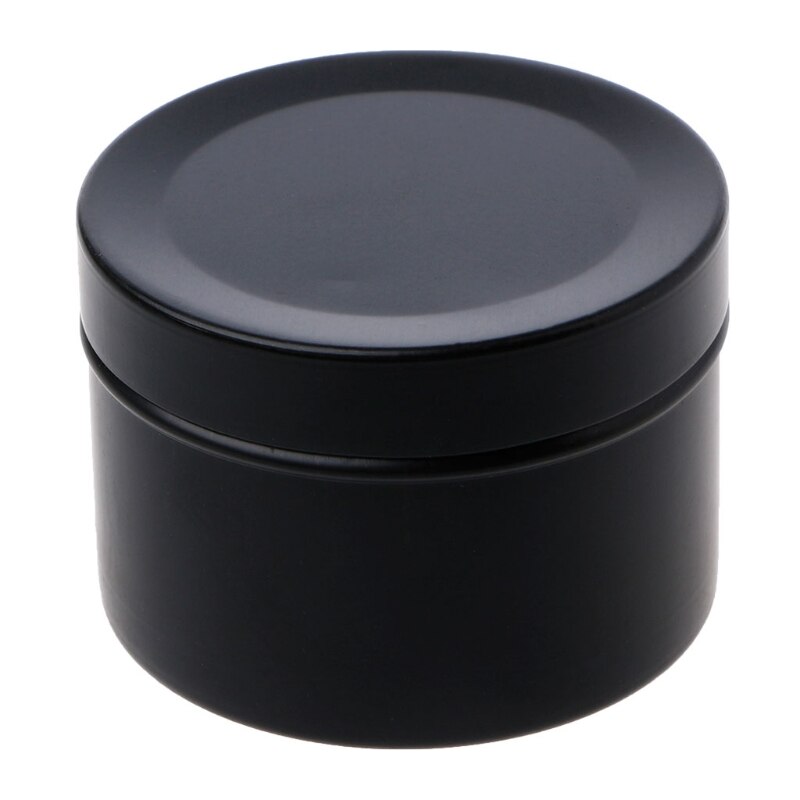 50ml mini tin te opbevaring boks rund metal sag bryllup favor arrangør container slik, smykke container: Sort