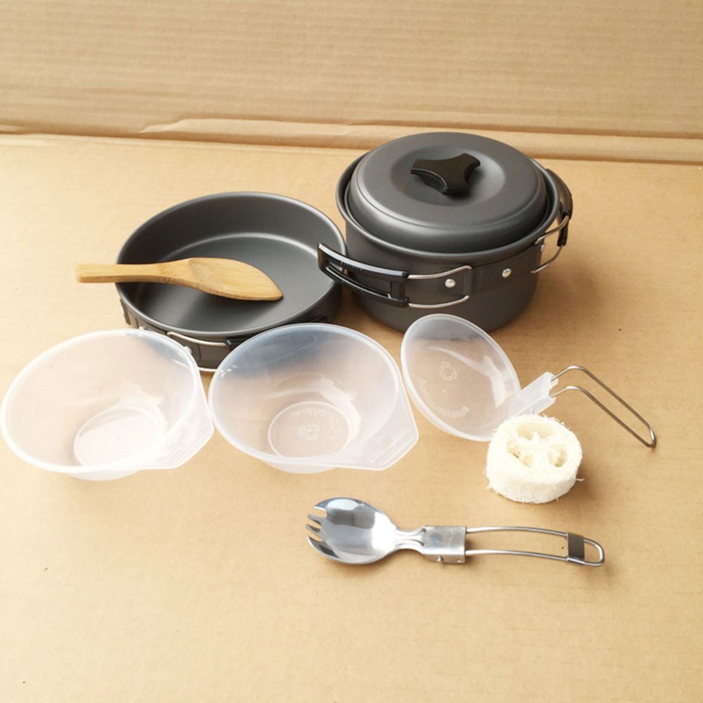 1 Set of Camping Pots Camping Cookware Portable Pot Set Camping Tool Portable Cutlery for BBQ Camping Outdoor