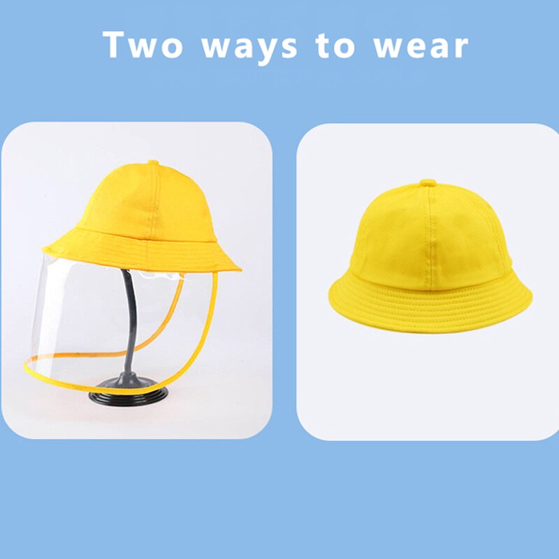 Baby Kids face Protection Supply Face Shield Anti-Spitting Dustproof Protective Cover Cap Summer Baseball Hat Safety Lightweight