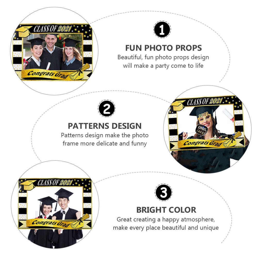 1Pc Graduation Season Photo Frame Prop Party Photo Frame Selfie Props