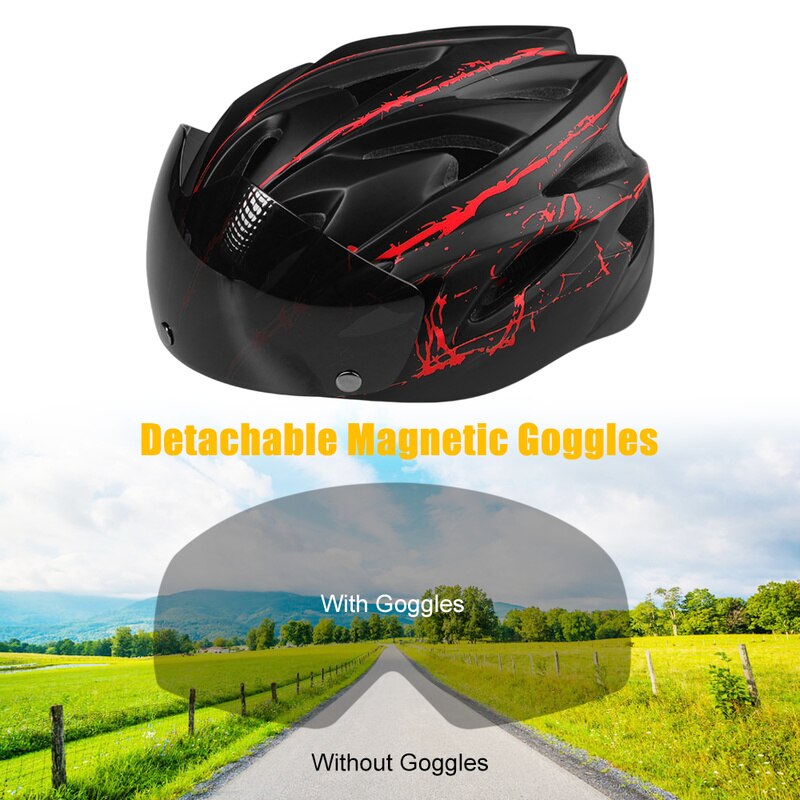 Upgrade Maat Verstelbaar Fiets Helm Met Bril Afneembare Schedel Cap Voor Mannen Vrouwen Jeugd Fietsen Road Mountain Fietsen
