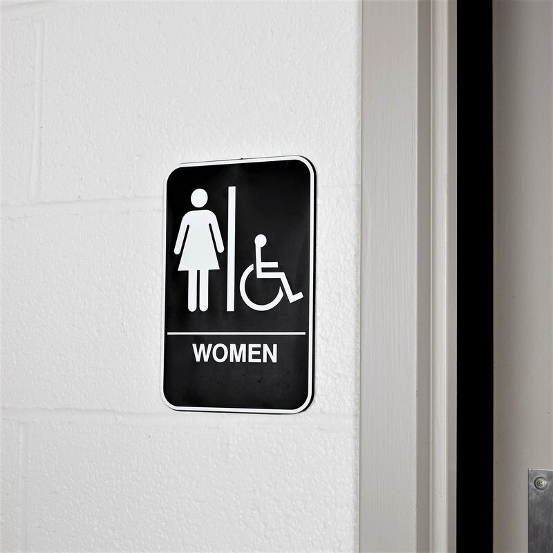 6" X 9" Restroom Signs Door Plate Toilet Sign WC Bathroom Wall Sticker ABS Plastic,Braille for The Blind 152mm X 229mm