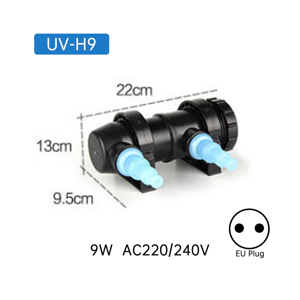 Esterilizador de luz UV para acuario, lámpara de limpieza de agua sumergible para estanque, tanque de peces de 5W ~ 36W, luz UV para buceo en Acuario, enchufe europeo