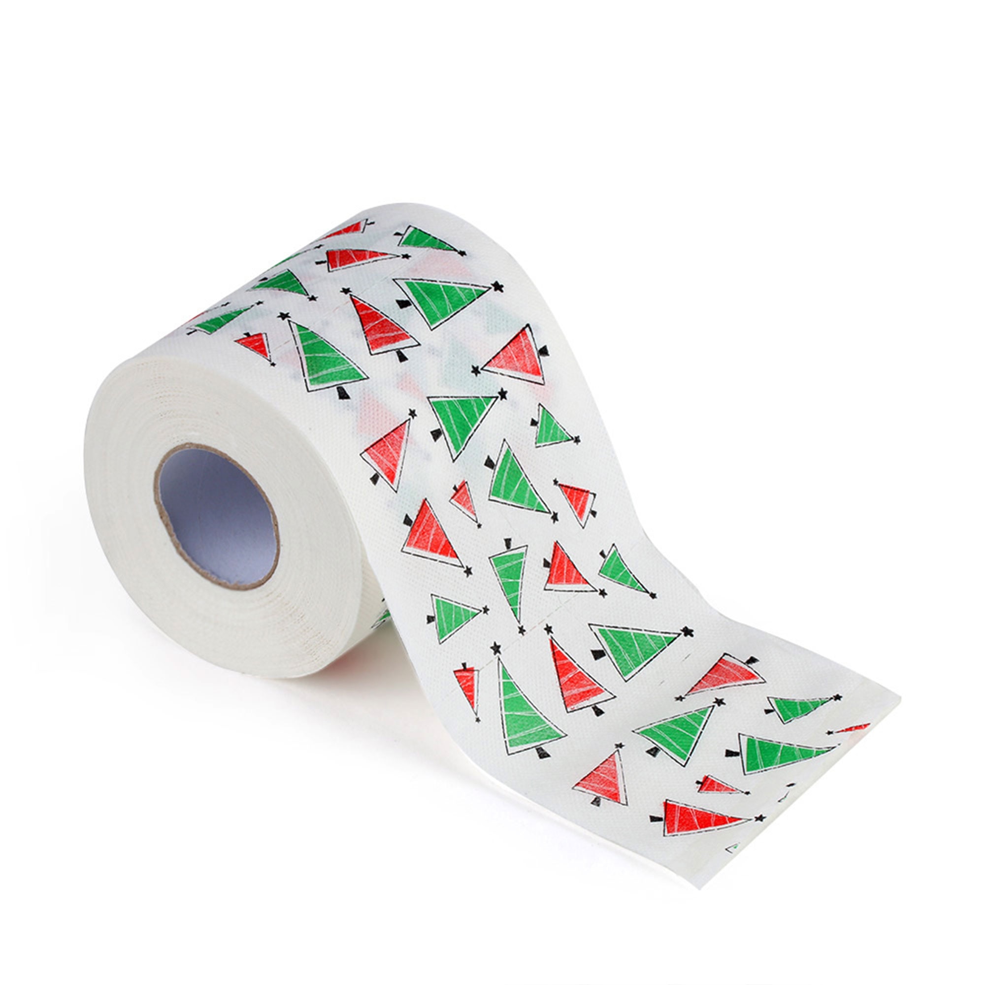 Papier de rouleau de noël, dessin animé mignon Santa Elk flocon de neige impression serviettes en papier pour le marché des toilettes de l'école de fête de la maison