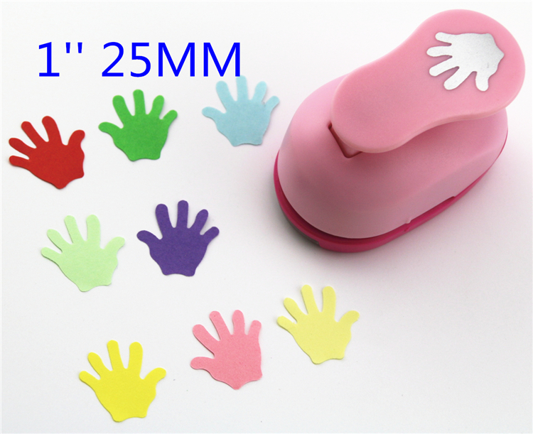 Gratis Palm Hand 1 ''25mm diy craft punch perforator scrapbook papier cutter hole punch kind Embosser apparaat perfurador S2991