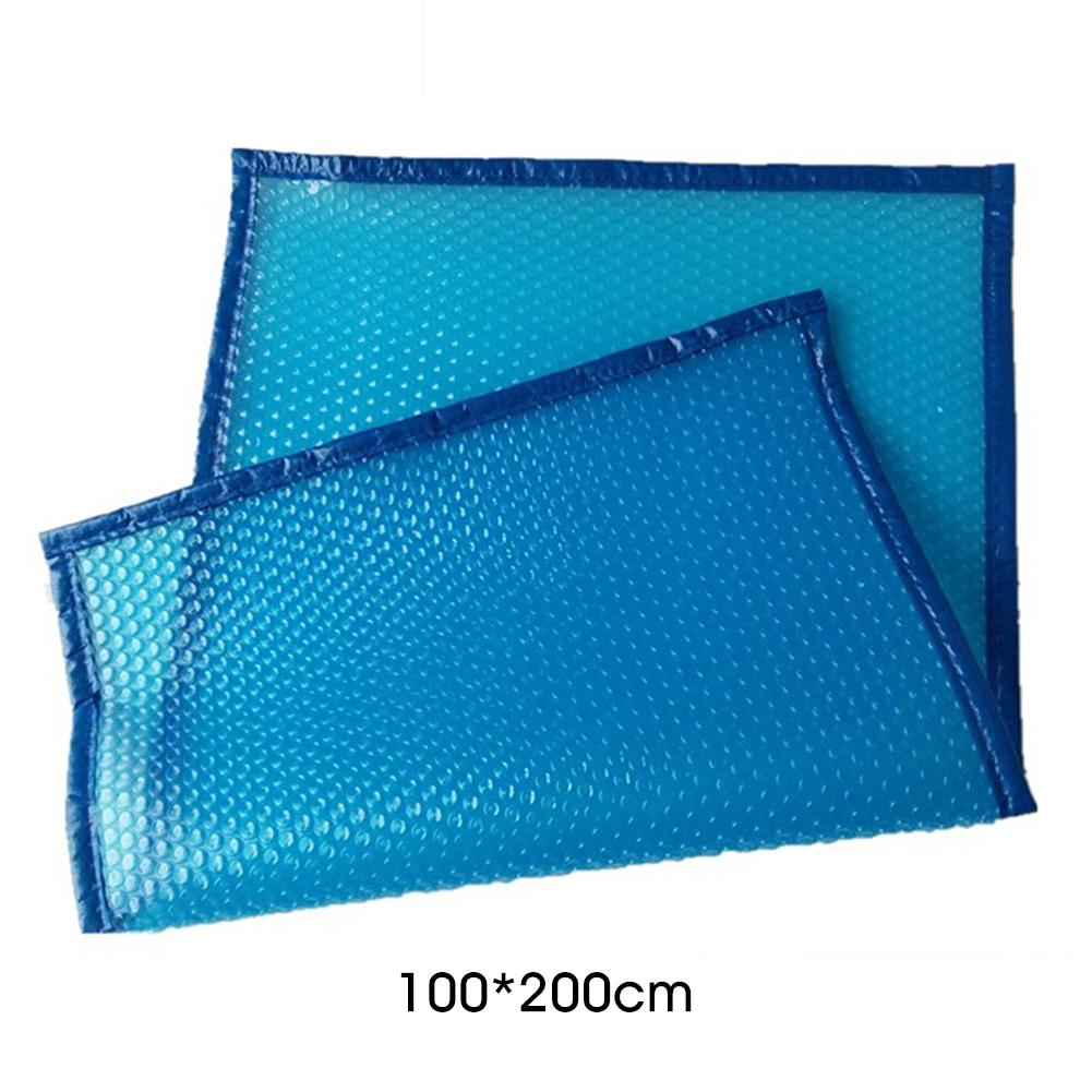 Swimming Pool Cover Dust Cover Tarpaulin Wear-resistant Rope Suitable For Swimming Pool Foldable Anti-UV Swimming Pool Cover: 100x200cm with Hole