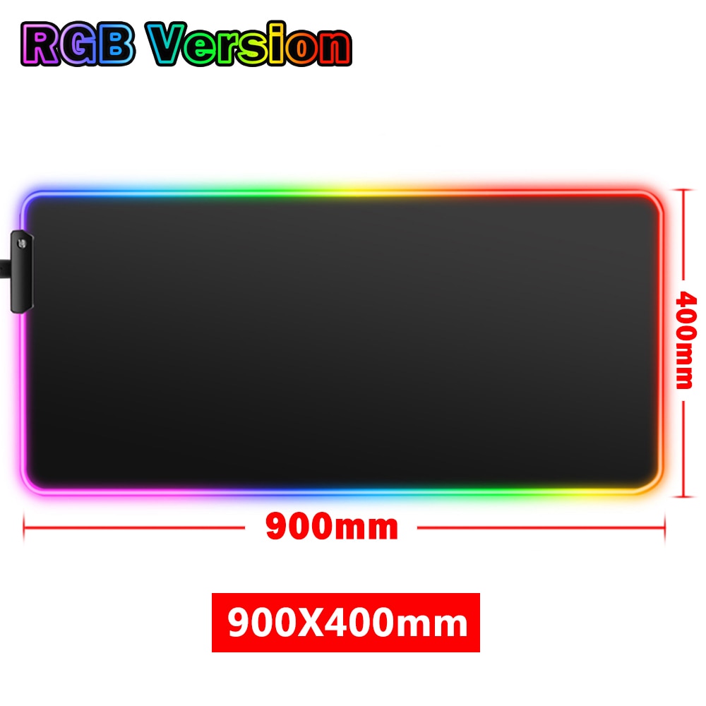 Rgb iso pelihiirimatto led-taustavalaistu matto iso koko mausepad peli näppäimistö hiirimatto gamer pöytä matto tietokoneen hiirimatto: Rgb 900 x 400mm