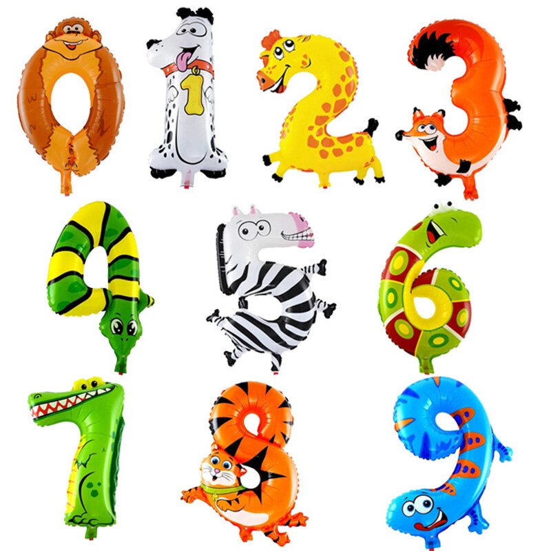 Kinder Tier luftballons nette Anzahl Folien Ballons Geburtstag/Halloween/partei liefert prop 10 zoll dekoration