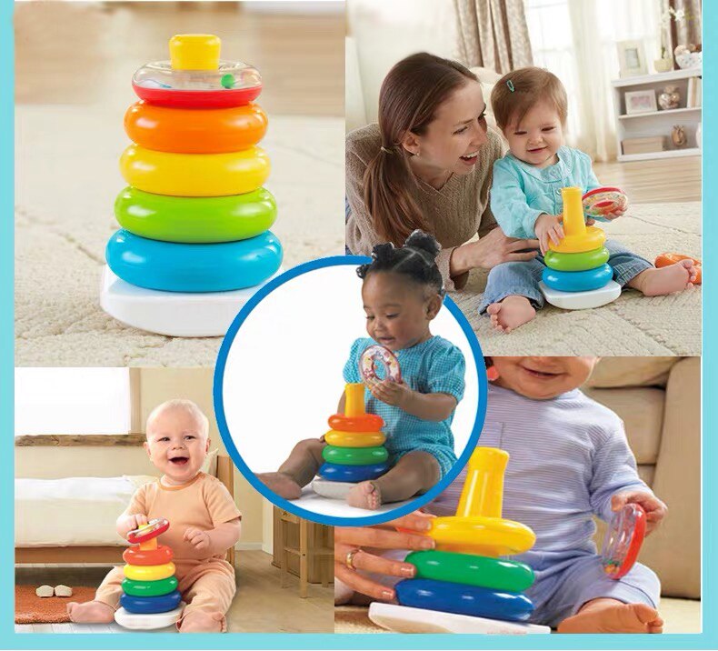 Rainbow Rock-A-Stack,Baby Educational Stacking Toy Rings, Suitable for 6 Months+