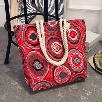 Mara 'S Droom Vrouwen Tas Bloemen Handtassen Grote Capaciteit Rits Canvas Schoudertas Winkelen Strand Tassen Pouch Feminina: K