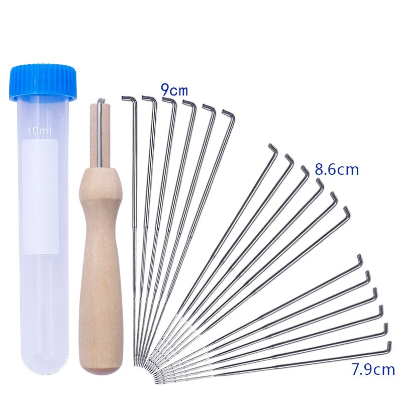 18Pcs 3 Sizes Felting Needles Artesanato Wool Felt Pocked Needles Set DIY Craft Felt Tools with Wood Handle with Bottle
