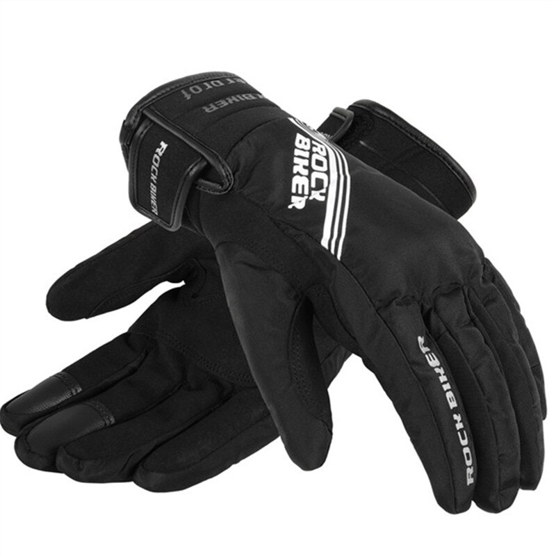 Men's Motorcycle Winter Gloves Protective Warm Waterproof Motocross Gloves Windproof Motorbike Riding Gloves Guantes Moto Glove: Black / M