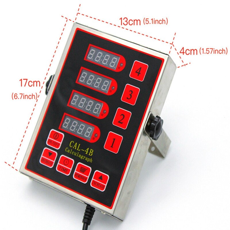 4-Channel Restaurant Kitchen Timer Countdown Loud Alarm Cooking Reminder EU US X7JE