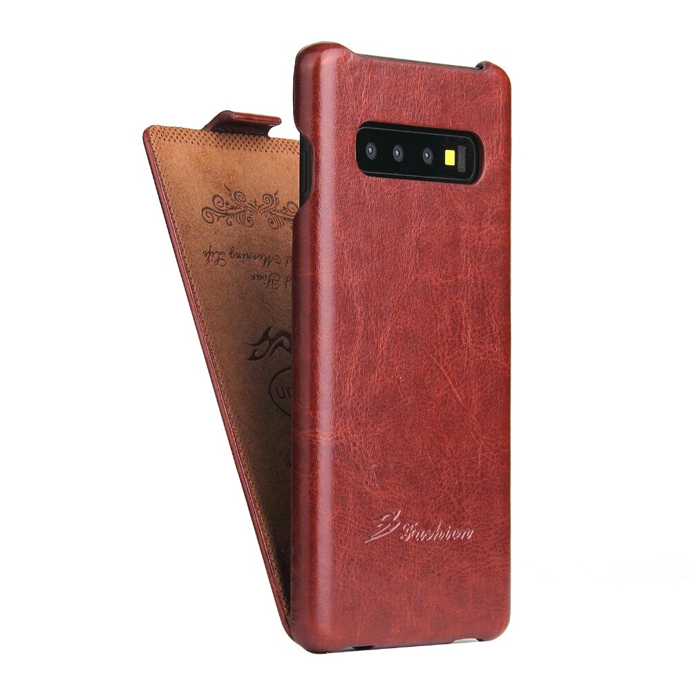 Retro de lujo R64 Funda de cuero de imitación para Samsung Galaxy S10 S8 más S9 Nota 8 funda vertical del teléfono