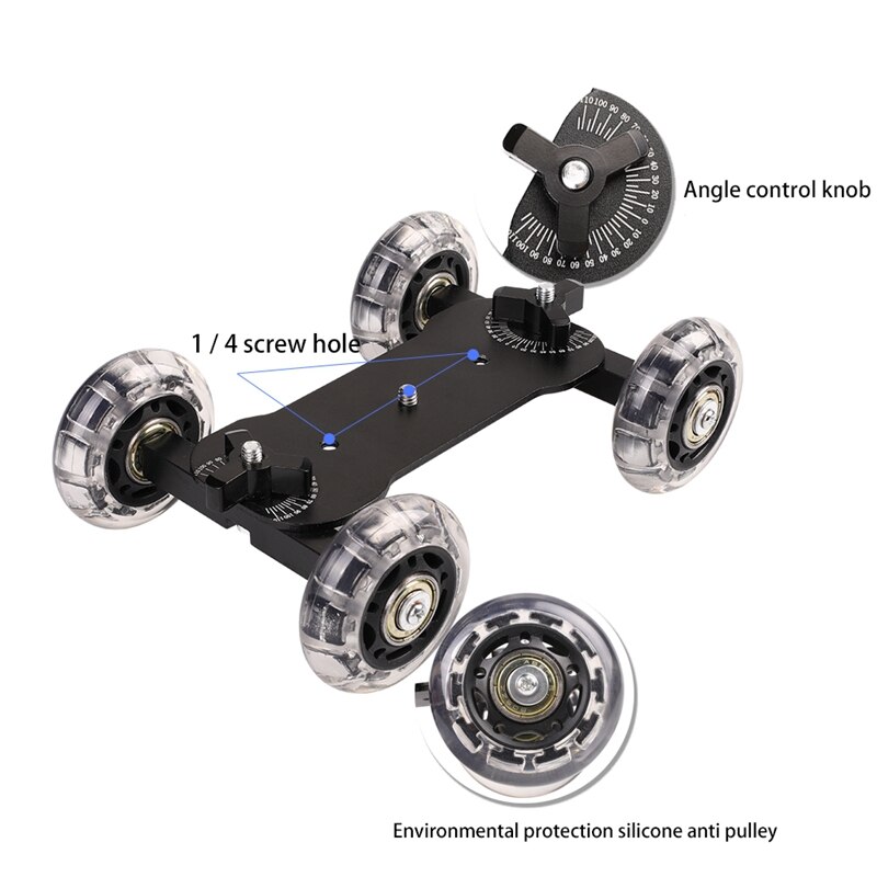 Mini Track Slr Sliding Rail Trolley with 22Lbs/10Kg Load Capacity Skateboard Suitable for Digital Camera