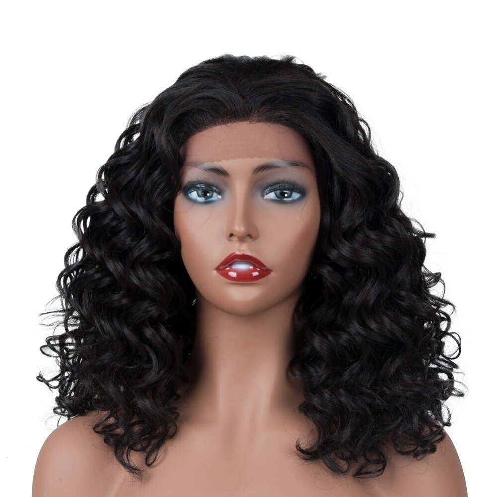 JINGFA HAIR Curly Weave Synthetic Fibre Hair Lace Front Wig
