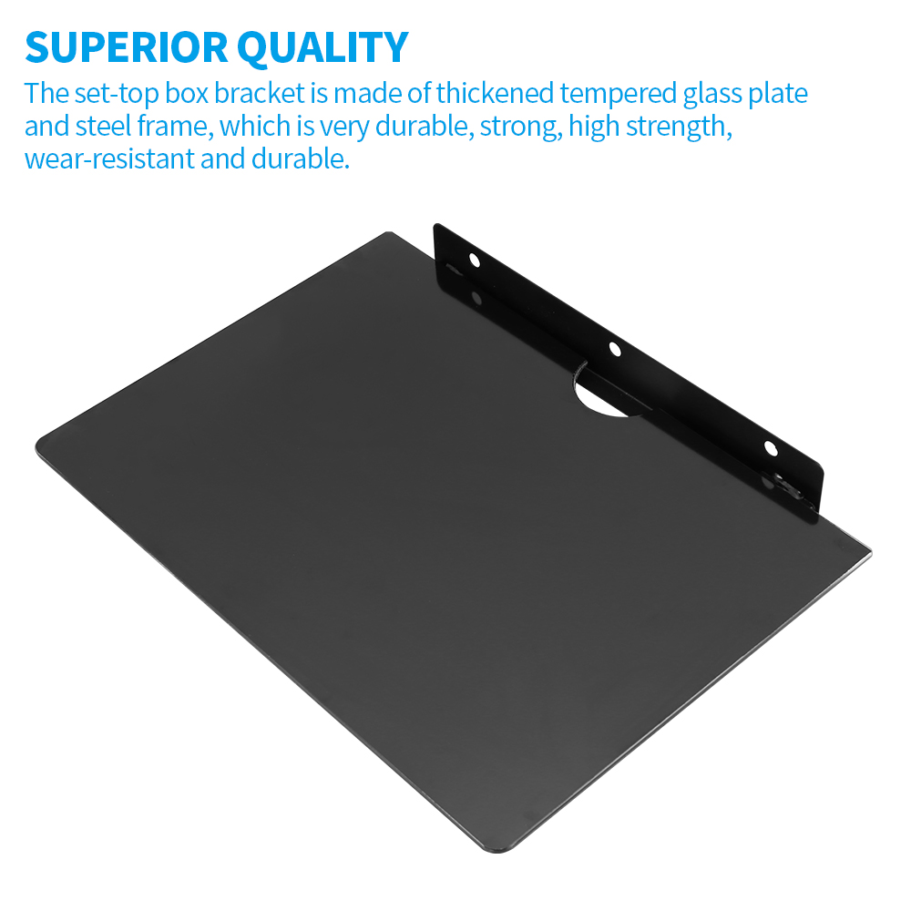 Tempered Glass Set-Top Box Wall-Mounted DVD Player Shelf Bracket Floating Set-Top Box Shelf Wall-Mounted DVD Bracket