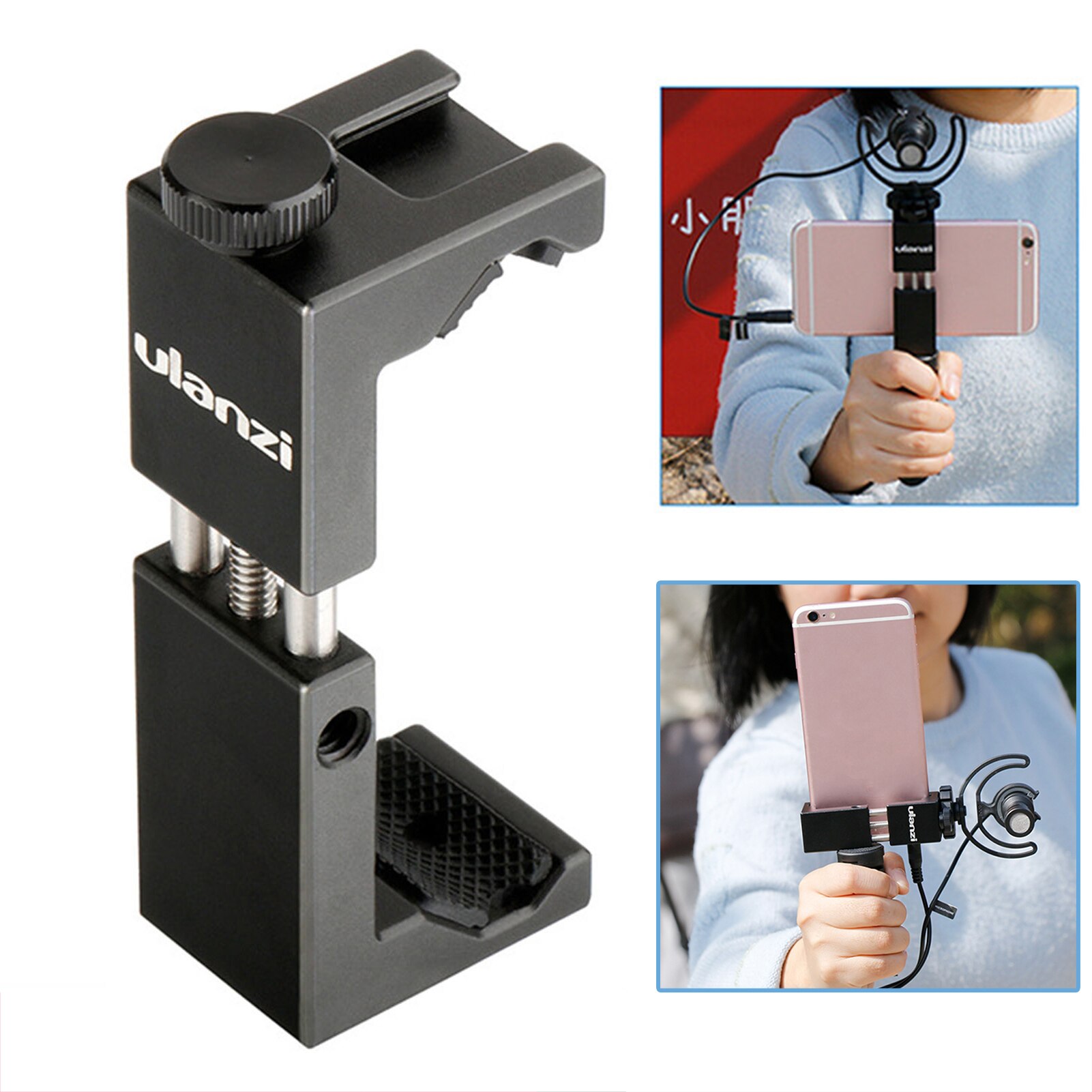 Ulanzi ST-02S Multifunctionele Metalen Telefoon Houder Bracket Fix Stand Accessoire Telefoon Houder Camera Accessoire Aluminium Statief