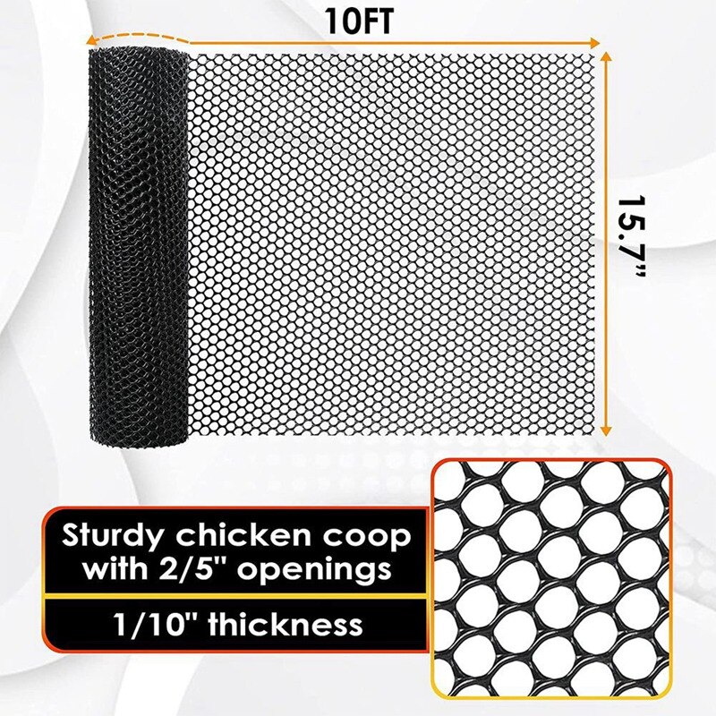 15,7 zoll X 10FT Kunststoff Huhn Zaun Gittergewebe, Sechseckigen Fechten Draht für Gartenarbeit, GeflüGel, Huhn Draht Rahmen