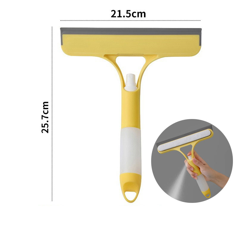 Limpador de limpeza de janela de carro 3 em 1, escova de vidro multifuncional, rodo de silicone para ferramentas de limpeza doméstica de carro: YELLOW