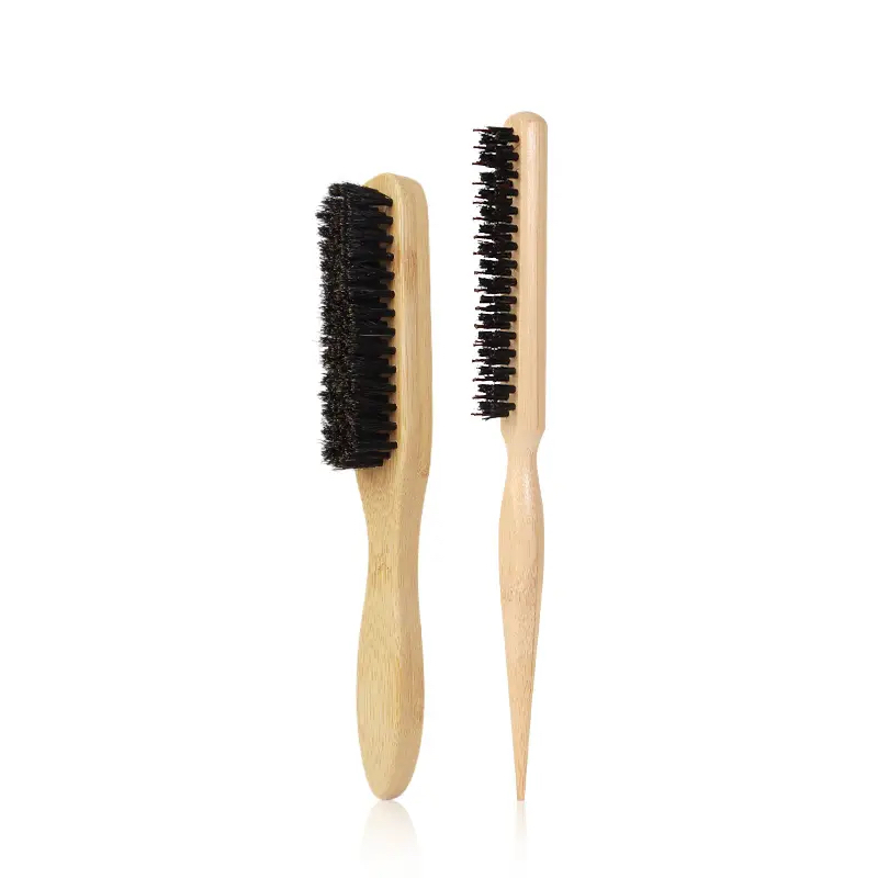 Hair Brushes With Bristles2pcs, Hair BrushBristles With Wooden Handle, ProfessionalHair Brushes For Home And Salon: Yellow