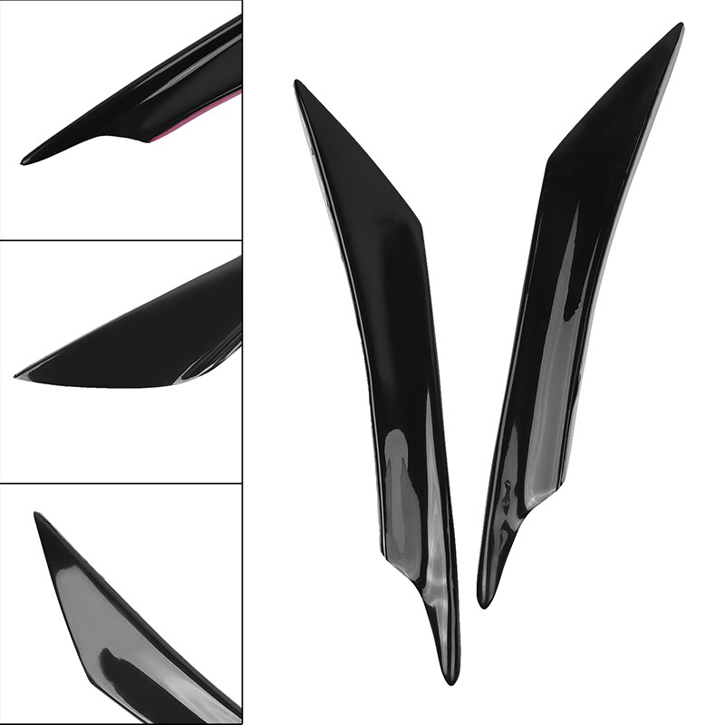 4 pieces of Universal Black Carbon Fiber Car Front Bumper Lip Rubber Fin Splitter Body Spoiler Canards Spoiler Car Accessories