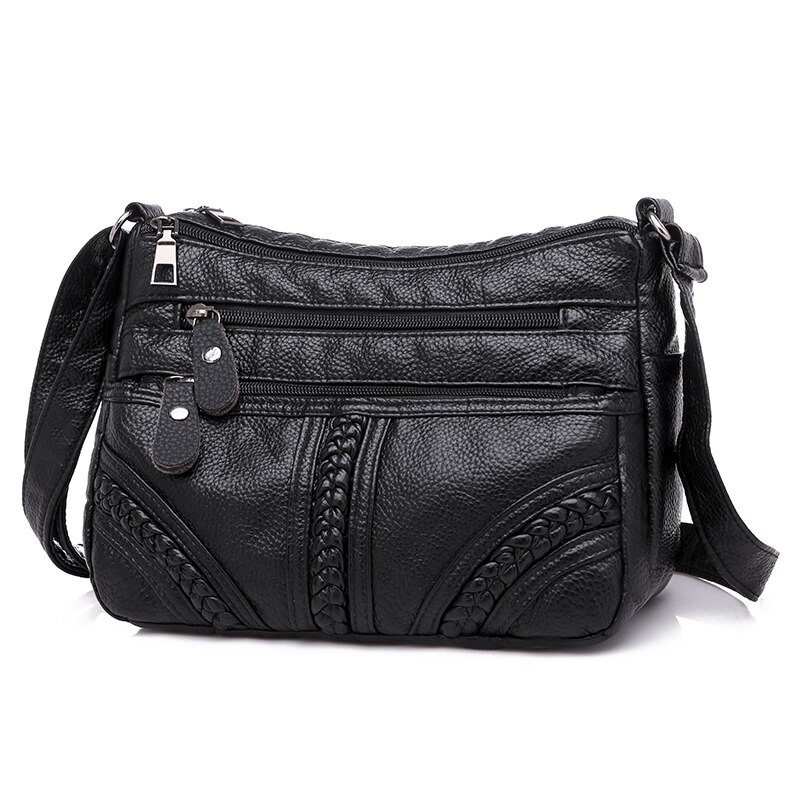 Annmouler Mode Vrouwen Tas Pu Zachte Lederen Schoudertas Multi-layer Crossbody Tas Kleine Tas Rode Handtas portemonnees