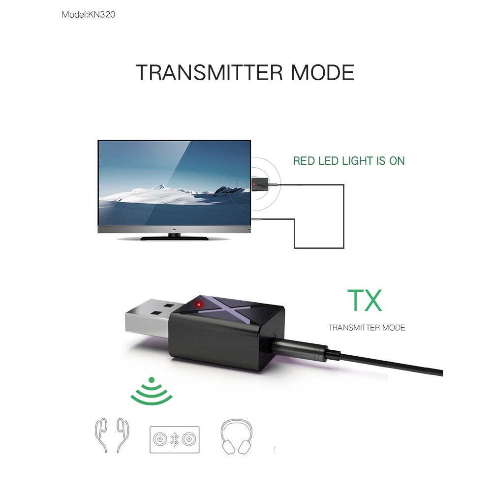 Novo bluetooth-compatível 5.0 receptor de áudio transmissor mini estéreo aux rca usb 3.5mm jack para tv pc carro kit adaptador sem fio