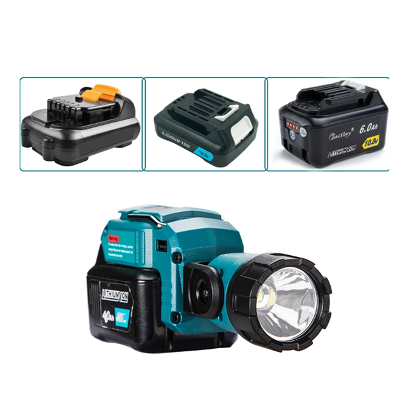 Werk Lamp Voor Makita Voor Dewalt Zaklamp DCL510 10.8V 12V Li-Ion Batterij Led Cordless Werk Licht Draagbare spotlight