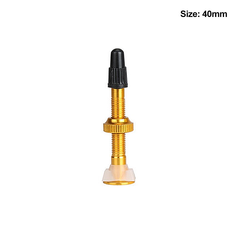 Bicycle 1Pair 40/60mm Presta Valve Road MTB Bicycle Tubeless Tires Alloy Stem Cycling Tubeless Sealant Compatible Vacuum Nozzle: 40mm Golden 1 Pair