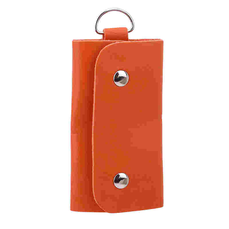 Hommes PU cuir voiture clé portefeuilles porte-clés femme de ménage porte-clés organisateur sacs gestionnaire PU porte-cartes en cuir voiture porte-clés clé portefeuille: Orange