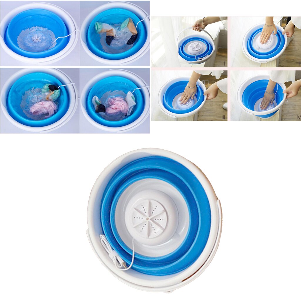 Mini lavadora portátil lavadora plegable cargador USB para apartamentos