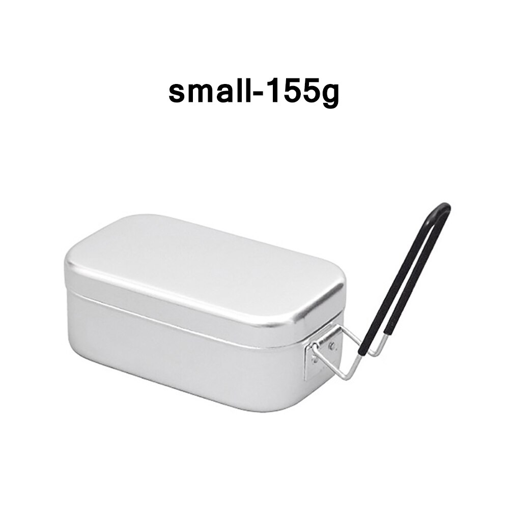 Foldable Aluminum Alloy Stainless Steel Picnic Box Dinner Pail Lunch-Box Breakfast Storage Dinnerware Food Container Office: S