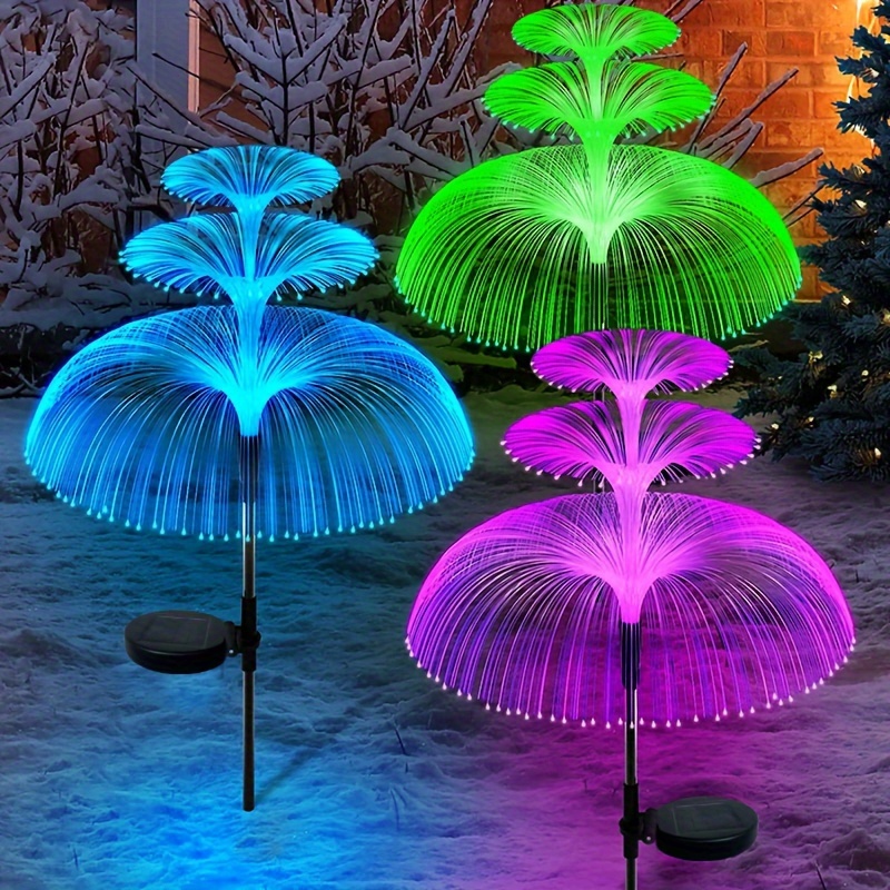 Luces solares para jardín al aire libre, 7 colores, estaca Solar Variable, luces de caña de medusas, luces solares que cambian de Color para exteriores, 1 ud.: ROSE