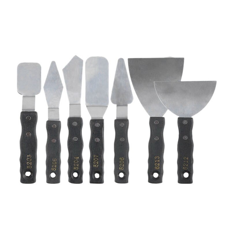 Palette Knife Painting Oil Painting Scraper Black Wood Handle Spatula Palette Knife Painting Painting Tool Set