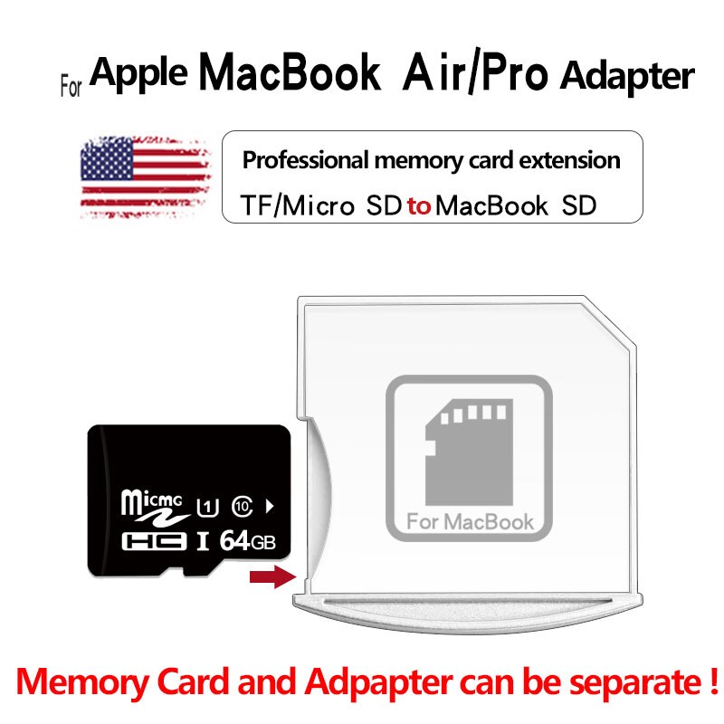 Ingelon Micro SD Card Adapter Nifty-Minidrive Laptop Storage Adaptador For Macbook Air 13 and 13/15 Macbook Pro Accessories: Minidrive-TF64G