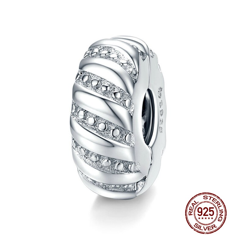 Echte 100% 925 Sterling Silver Shining Elegantie Clip Charm Met Clear Cz Fit Originele Wst Armband Hanger Authentieke Sieraden: CTC278