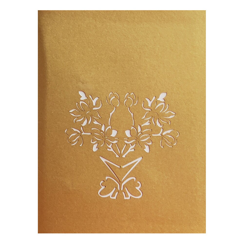 3D Pop-Up Flower Bouquet Greeting Card For Girl Kids Wife Husband Birthday Cake Greeting Card Card With Envelope Stickers: Magnolia flower card