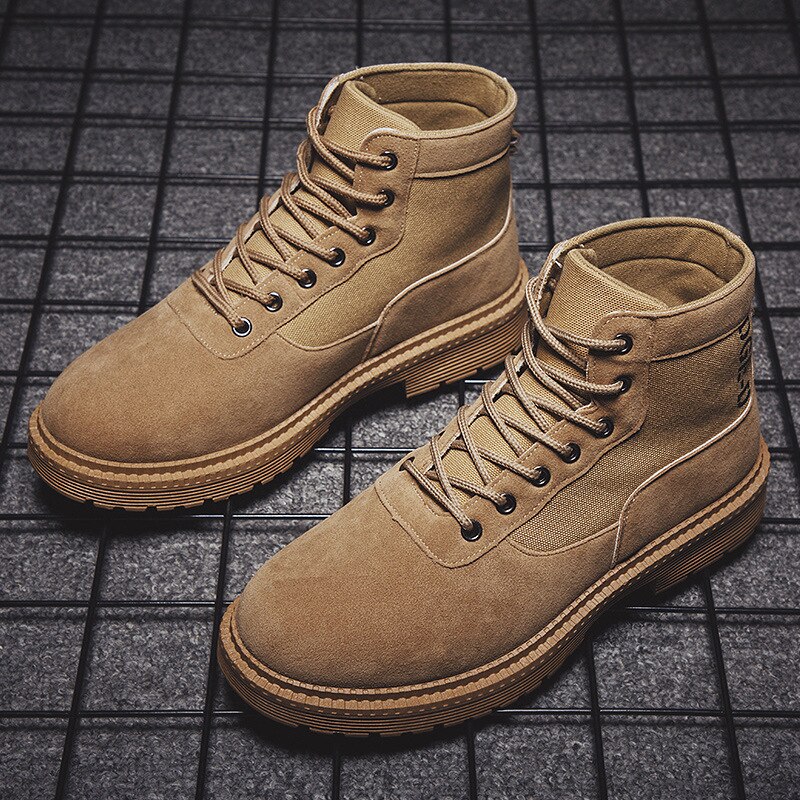 men casual shoes hip hop pu leather Desert boots Locomotive boots Outdoor sports travel shoes