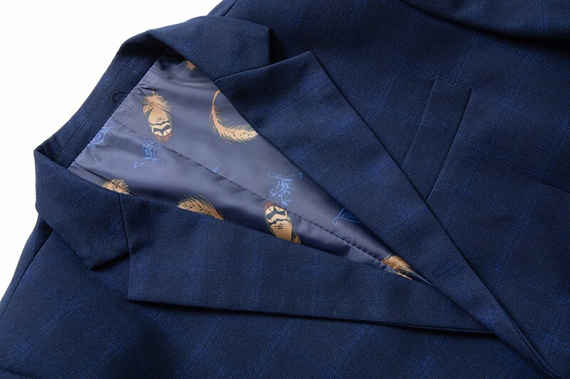 Klassieke Mannen Plaid Pak Mode Business Casual Slim Fit Blazer Jasje Man Kleding