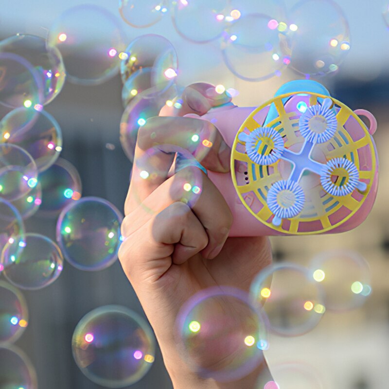 Grappige Camera Bubble Machine Speelgoed Leuke Elektrische Muziek Speelgoed Buitensporten Waskolf Maker Voor Zeep Blow Bubbels Kids