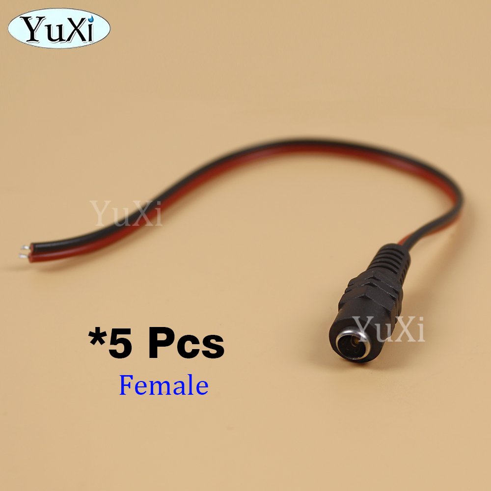 Conector macho y hembra para cámara CCTV, extensión de Cable de CC, 5 piezas, 2,1x5,5 MM, 12V: Azul
