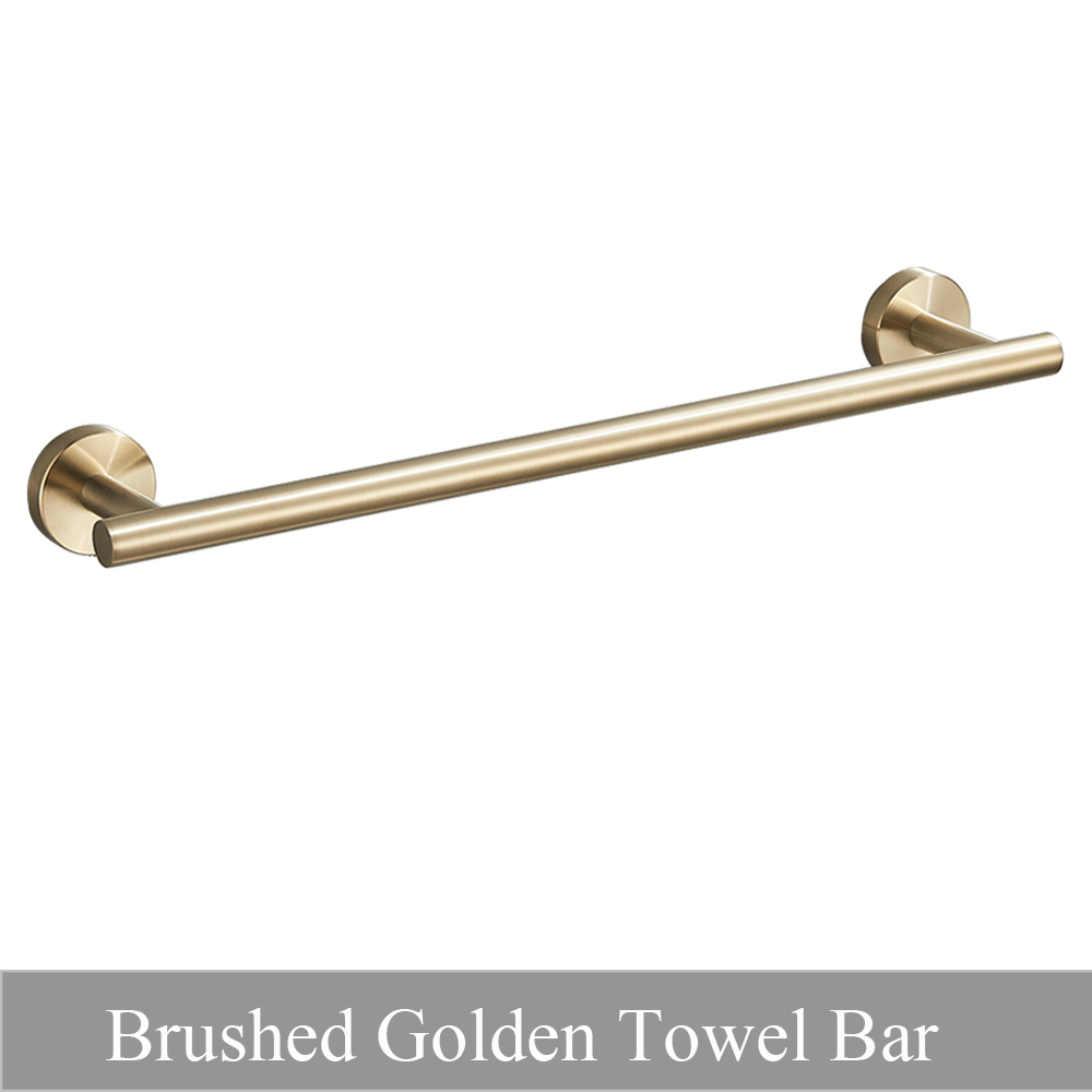 Badkamer Hardware Set Ronde Handdoek Bar Toiletpapier Houder Handdoek Ring Robe Haak Rvs Opknoping Rack Diy, Chroom/Zwart: Bruin